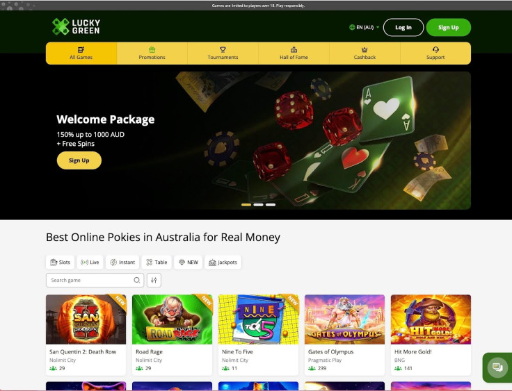 Lucky Green Casino promotions page